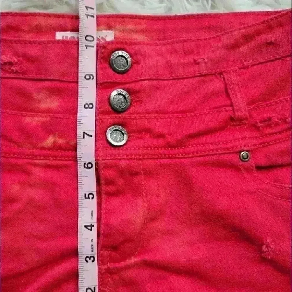 Hot Kiss Reworked red High Rise Mini Shorts women's size 6 - Picture 7 of 11